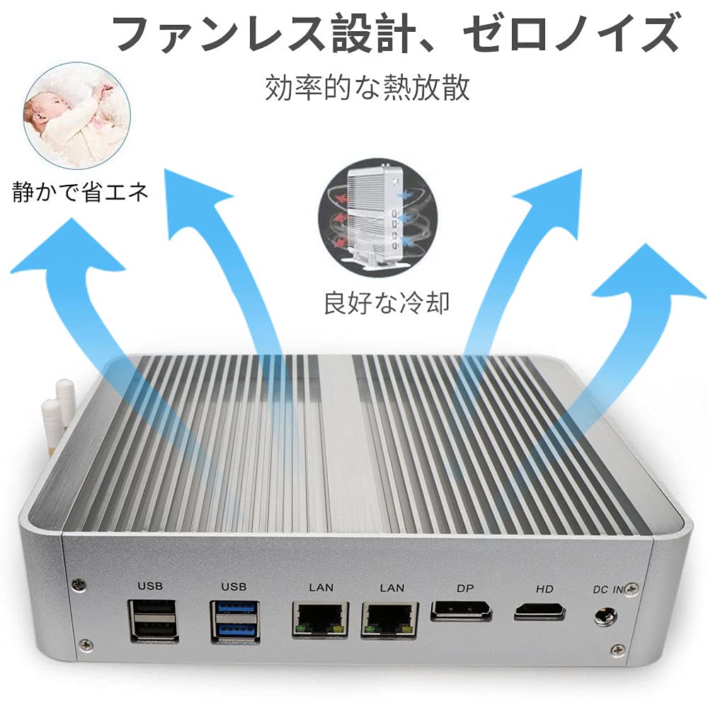 Amazon.co.jp: 小型パソコン ミニPC ファンレス 高速 Mini PC, Core i5